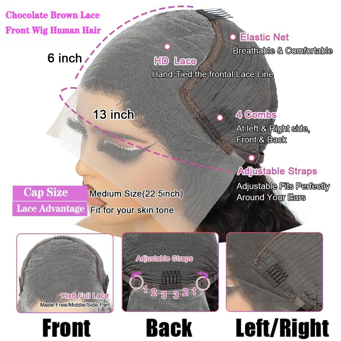 36-40 Zoll Lace-Front-Perücken, Vorgezupft, Mit Verstecktem Riemen, Deep Wave Lace-Front-Perücken Aus Echthaar, 250 % Dichte, Lockig, Wet &Amp; Wavy, 13X4 13X6 Hd Deep Wave Echthaarperücke Für Damen 36-40 Zoll Lace-Front-Perücken, Vorgezupft, Mit Verstecktem Riemen, Deep Wave Lace-Front-Perücken Aus Echthaar, 250 % Dichte, Lockig, Wet &Amp; Wavy, 13X4 13X6 Hd Deep Wave Echthaarperücke Für Damen - Image 8