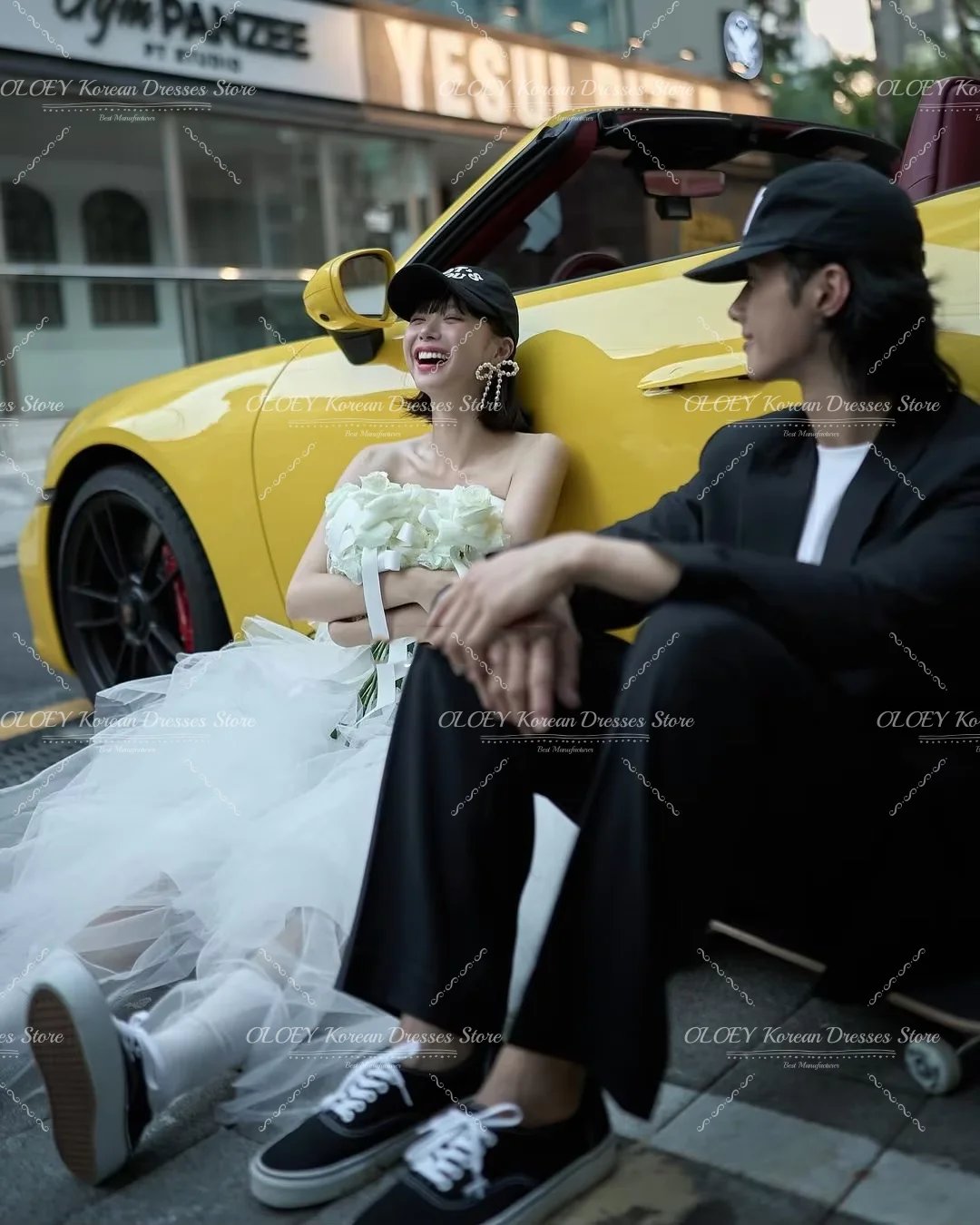 Oloey 2025 White Ruffles Tulle Two Pieces Wedding Dresses Korea Photo Shoot Tulle Princess Bridal Gowns Customized Mariage Oloey 2025 White Ruffles Tulle Two Pieces Wedding Dresses Korea Photo Shoot Tulle Princess Bridal Gowns Customized Mariage - Image 4