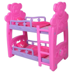 U13F Pretend Play Bed Assembly Kits Miniature Furniture Toy For Kids Doll House Decors