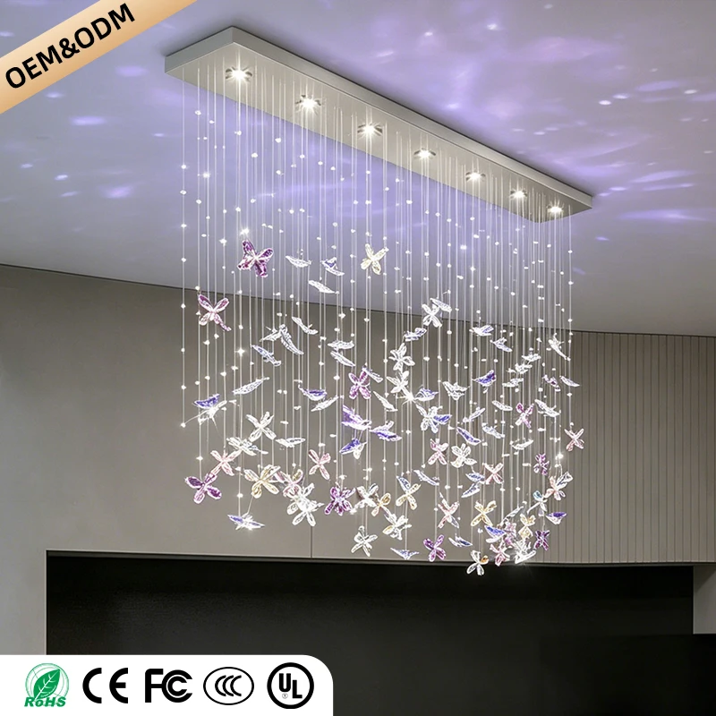 Kronleuchter Über Dem Esstisch, Kücheninsel-Pendelleuchte, Esszimmer-Kronleuchter Im Schmetterlingsdesign, Kristall-Hängelampe Kronleuchter Über Dem Esstisch, Kücheninsel-Pendelleuchte, Esszimmer-Kronleuchter Im Schmetterlingsdesign, Kristall-Hängelampe – Bild 2