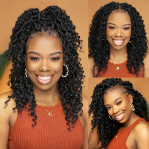 Goddess Locs Crochet-Haar, Faux Locs mit lockigen Enden, vorgeschlauft, 10–22 Zoll