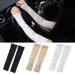 Mesh Lace Sun Protection Arm Sleeves Breathable Floral Embroidery Fingerless Long Sunscreen Elastic Sleeve