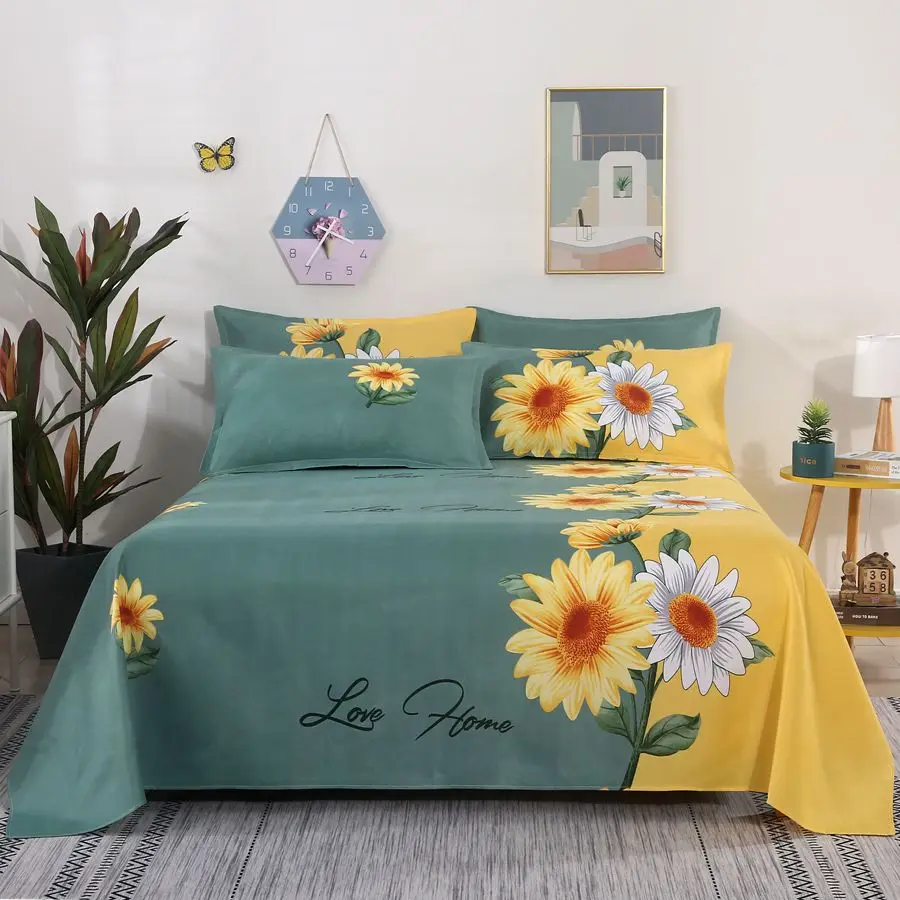 1Pcs Bed Sheet Home Textile Modern Polyester Cotton Flat Sheets Bed Linens Single Queen King Size Bedspread(No Pillow Covers) 1Pcs Bed Sheet Home Textile Modern Polyester Cotton Flat Sheets Bed Linens Single Queen King Size Bedspread(No Pillow Covers)