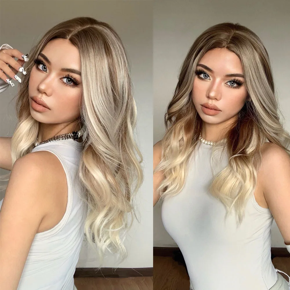 Henry Margu Lange Gewellte Blonde Synthetische Perücken Platin Tägliche Naturhaarperücken Mit Pony Cosplay Perücke Für Frauen Hitzebeständig Henry Margu Lange Gewellte Blonde Synthetische Perücken Platin Tägliche Naturhaarperücken Mit Pony Cosplay Perücke Für Frauen Hitzebeständig - Image 17