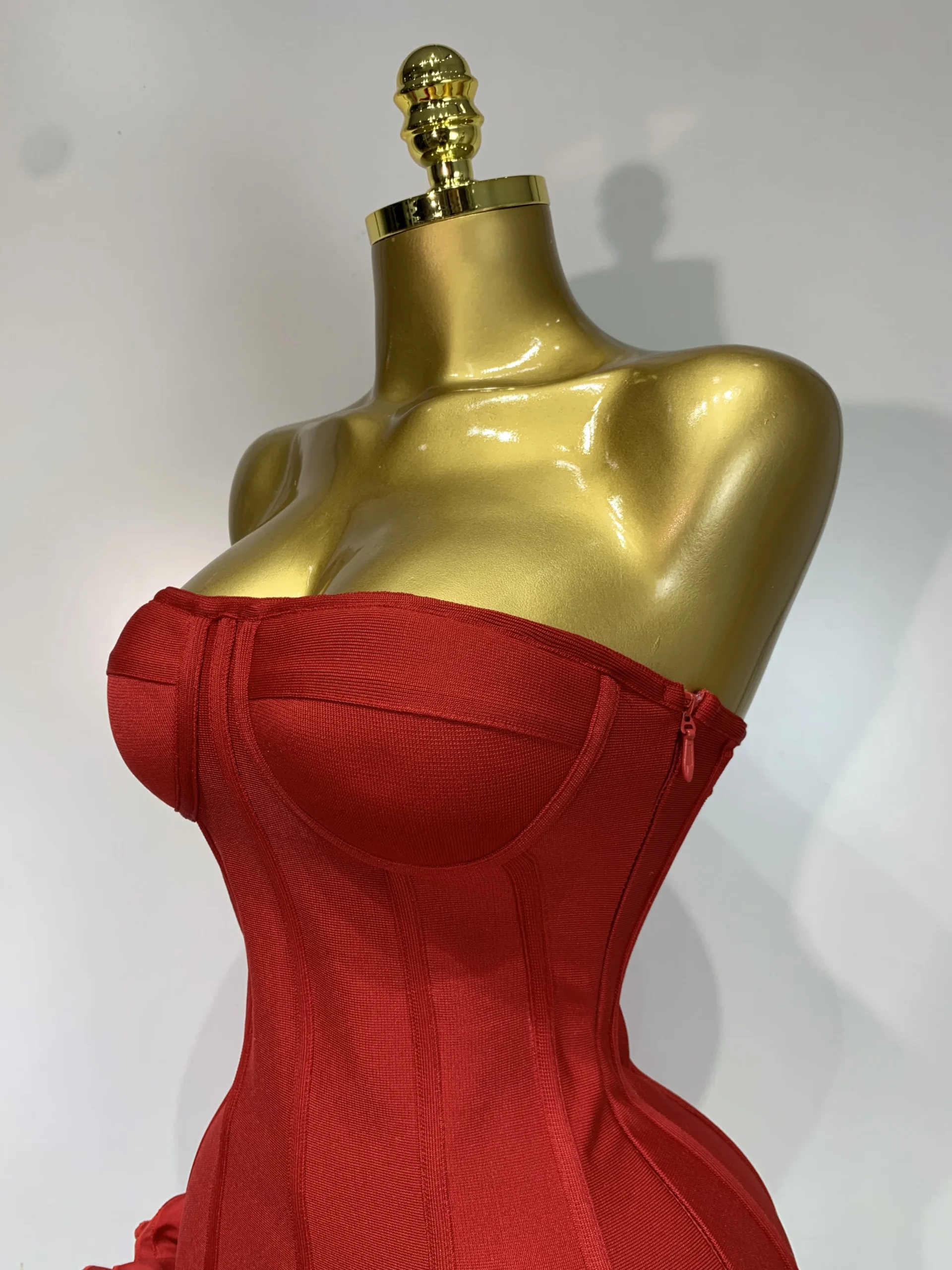 Frauen Sexy Trägerloses Rückenfreies Blumen Verziertes Mini Verbandkleid Bodycon Promi Party Cocktail Abend Party Club Kleider Frauen Sexy Trägerloses Rückenfreies Blumen Verziertes Mini Verbandkleid Bodycon Promi Party Cocktail Abend Party Club Kleider – Bild 5