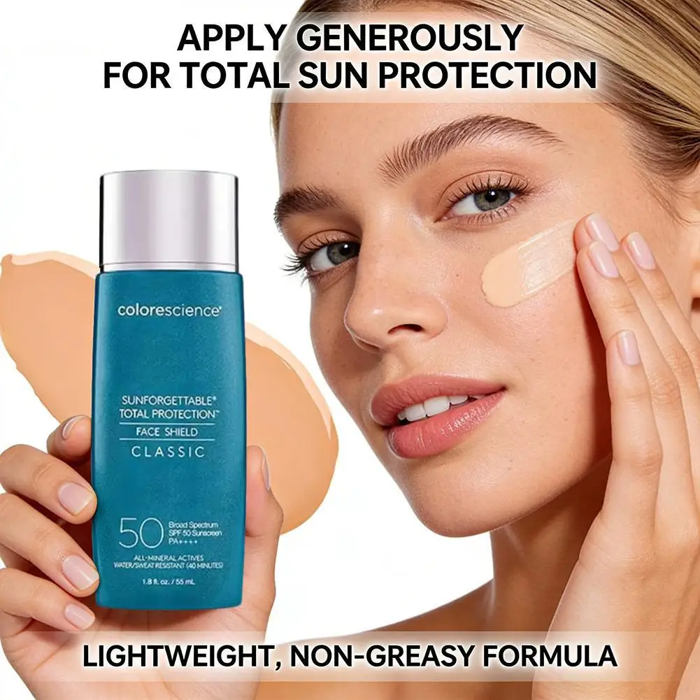 For Colorescience Sunforgettable Total Protection Face Shield Classic Spf50 Makeup Non Greasy Even Skin Tone Natural Glow Beauty For Colorescience Sunforgettable Total Protection Face Shield Classic Spf50 Makeup Non Greasy Even Skin Tone Natural Glow Beauty