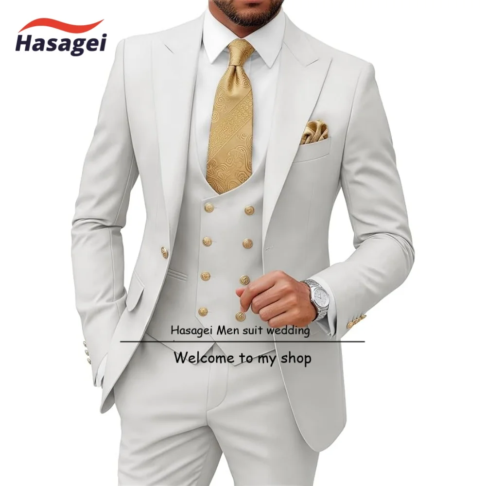 3 Piece Men'S Suits Slim Fit Suit For Men Wedding Prom Tuxedo Formal Business Men Suits 3 Piece Men'S Suits Slim Fit Suit For Men Wedding Prom Tuxedo Formal Business Men Suits - Image 2