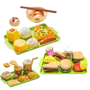 Kids Kitchen Toy Pretends Play Cooking Food Game Hamburger Pizza Snack Fruit Vegetable Simulation Food Set Of Toy For Girls Boys
