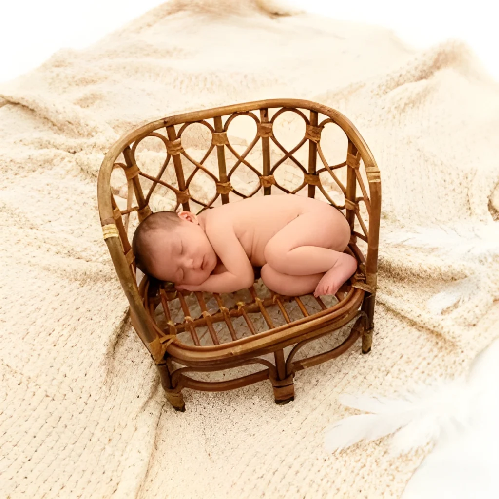 Startseite Baby-Rattanbank Mit Rattankorb
