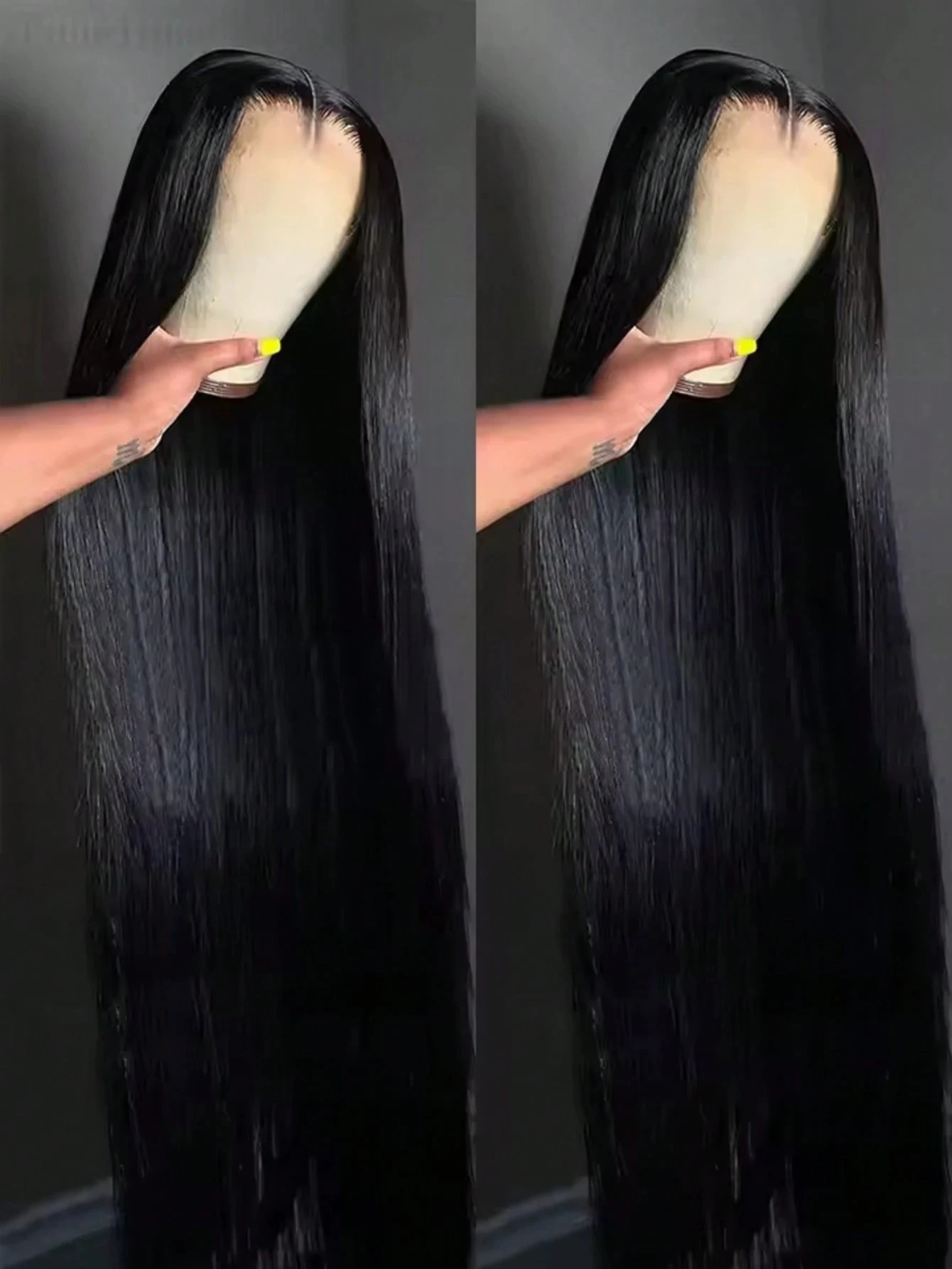 Brasilianisches Glattes Echthaar, 13 X 4, Transparente Schweizer Spitzenfrontperücken, Vorgezupftes Babyhaar, 250 % Dichte, Natürliches Schwarz, Auf Lager Brasilianisches Glattes Echthaar, 13 X 4, Transparente Schweizer Spitzenfrontperücken, Vorgezupftes Babyhaar, 250 % Dichte, Natürliches Schwarz, Auf Lager - Image 2