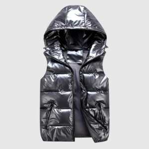 Männer Winter Mit Kapuze Gepolsterte Weste Glänzend Ärmellose Jacke Casual Outwear Verdicken Warme Mantel Wasserdichte Weste Männer Kleidung 4XL