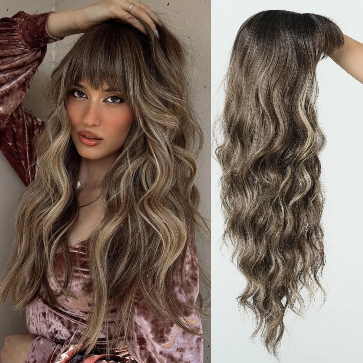 Allbell Magique Blue Hair Wig With Bangs Long Wavy Synthetic Wig Baby Blue Curly Wig For Women Daily Party Use Heat Resistant Allbell Magique Blue Hair Wig With Bangs Long Wavy Synthetic Wig Baby Blue Curly Wig For Women Daily Party Use Heat Resistant - Image 11