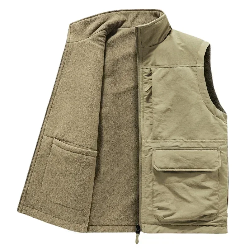 Reversible Ärmellose Jacke Herren Weste Mantel Winter Weste Dicke Warme Fleece Arbeits Kleidung Tops Cargo Weste Wind Jacke Neue Mode Reversible Ärmellose Jacke Herren Weste Mantel Winter Weste Dicke Warme Fleece Arbeits Kleidung Tops Cargo Weste Wind Jacke Neue Mode