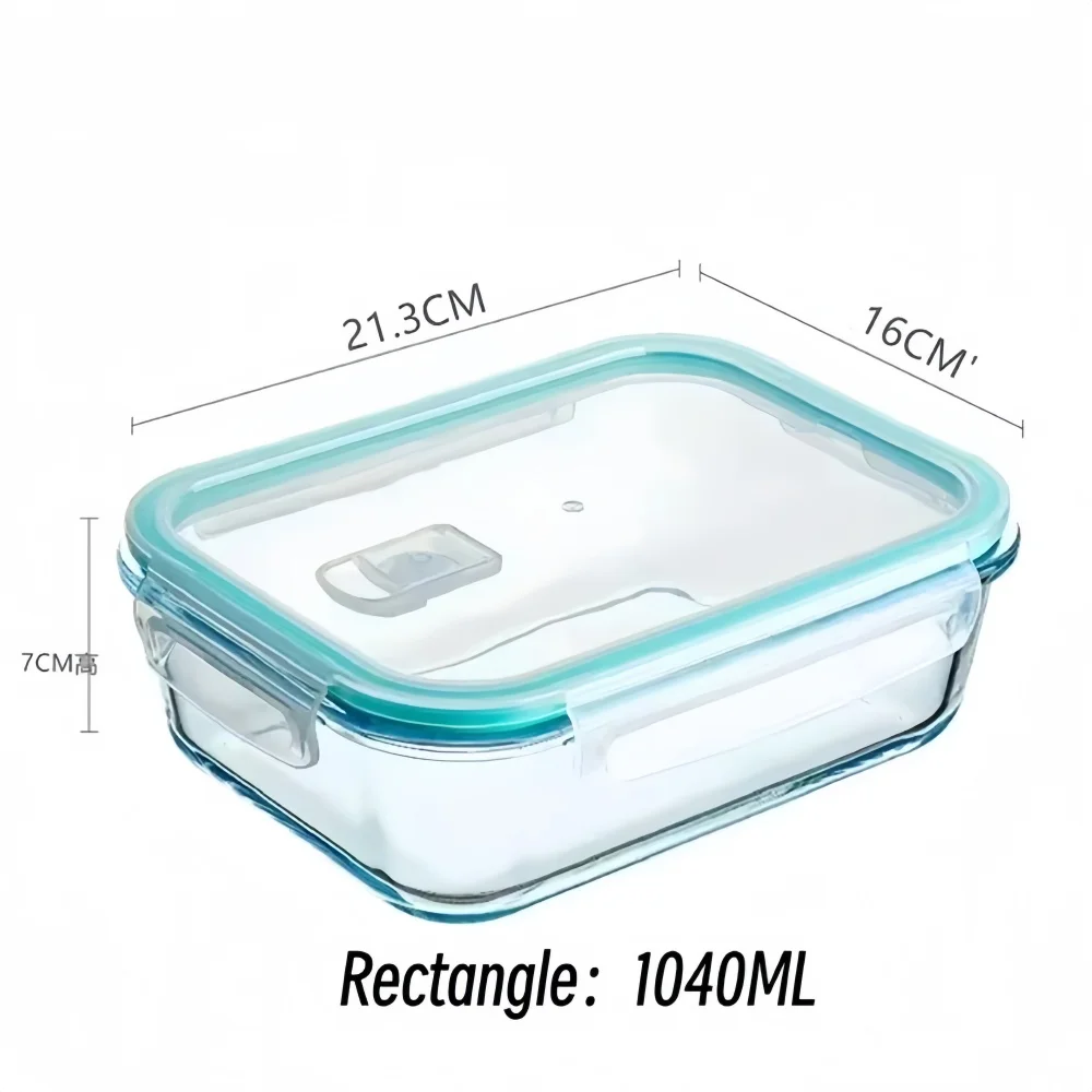 Bpa-Freie Glas-Lunchbox Rechteckige Lebensmittelbehälter Küchenzubehör Sichere Luftdichte Mahlzeiten-Vorbereitungsschale Bento-Box Bpa-Freie Glas-Lunchbox Rechteckige Lebensmittelbehälter Küchenzubehör Sichere Luftdichte Mahlzeiten-Vorbereitungsschale Bento-Box - Image 11