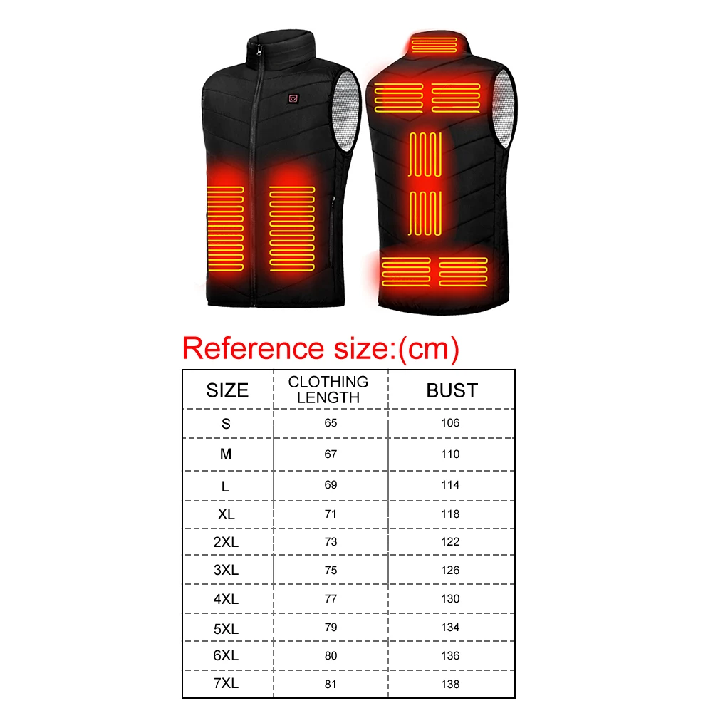 9 Bereiche Beheizte Weste Herrenjacke Beheizt Winter Damen Elektrische Usb-Heizung Bergjacke Mann Thermoweste Körperwärmer Mantel M-7Xl 9 Bereiche Beheizte Weste Herrenjacke Beheizt Winter Damen Elektrische Usb-Heizung Bergjacke Mann Thermoweste Körperwärmer Mantel M-7Xl - Image 7