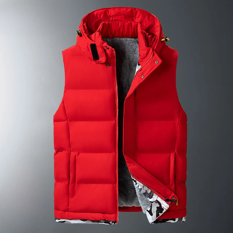 Plus Size M-10Xl Kapuzen Weste Für Männer Herbst Winter Verdickte Warme Männliche Kleidung Im Freien Wind Dichte Männer Ärmellose Jacke Mode Plus Size M-10Xl Kapuzen Weste Für Männer Herbst Winter Verdickte Warme Männliche Kleidung Im Freien Wind Dichte Männer Ärmellose Jacke Mode - Image 2