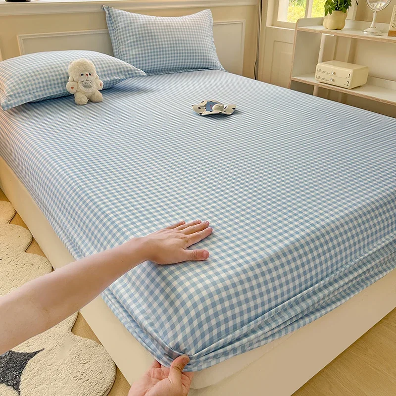 New Fitted Sheet With Elastic Bands Non Slip Adjustable Mattress Cover For Double King Queen Bed 150X200 180X200 220X200Cm New Fitted Sheet With Elastic Bands Non Slip Adjustable Mattress Cover For Double King Queen Bed 150X200 180X200 220X200Cm