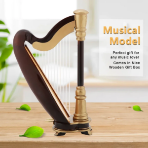 Miniatur Musik instrument Ornamente Messing vergoldet kleine Dekoration Trompete Posaune Harfe Flöte Modell