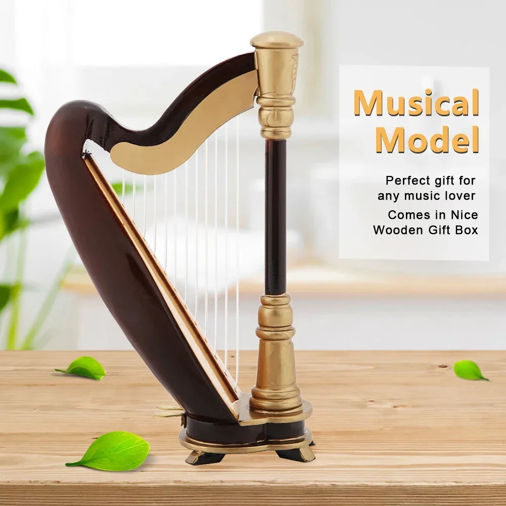 Miniatur Musik Instrument Ornamente Messing Vergoldet Kleine Dekoration Trompete Posaune Harfe Flöte Modell Miniatur Musik Instrument Ornamente Messing Vergoldet Kleine Dekoration Trompete Posaune Harfe Flöte Modell
