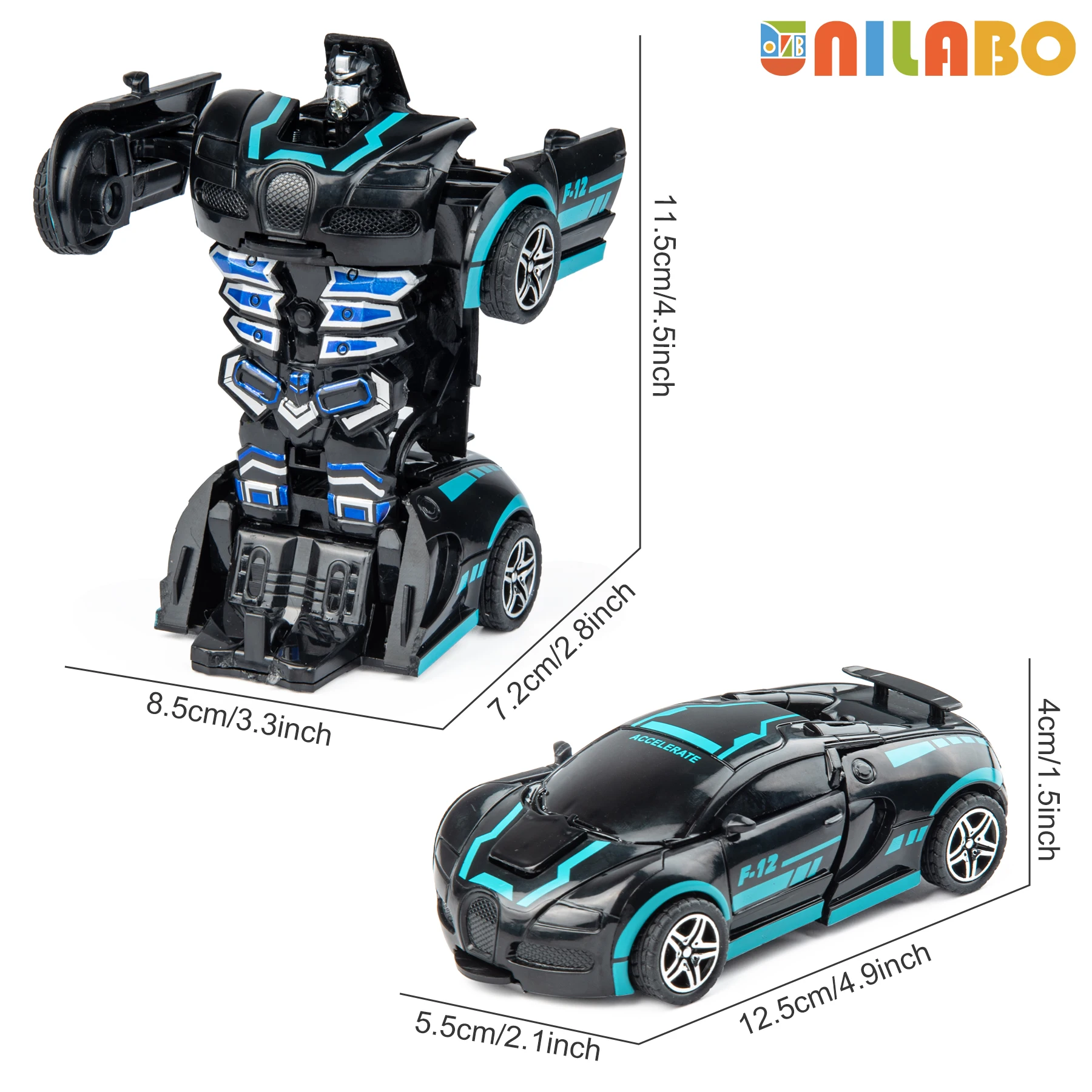Verwandelbares Roboter-Sportwagen-Spielzeug, Keine Batterien, Pädagogisches Geschenk Für Kinder, Farbenfrohes Modellfahrzeug Zum Spielen Und Lernen Verwandelbares Roboter-Sportwagen-Spielzeug, Keine Batterien, Pädagogisches Geschenk Für Kinder, Farbenfrohes Modellfahrzeug Zum Spielen Und Lernen - Image 2