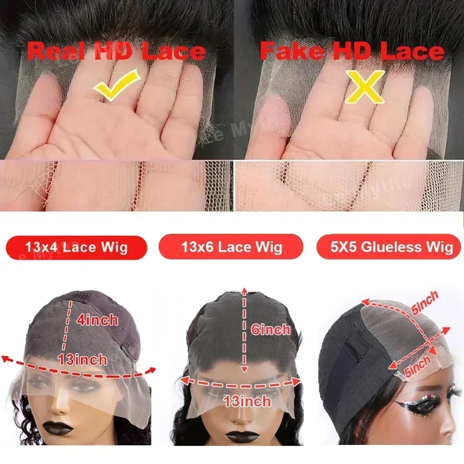 250 Dichte Echthaar Body Wave 13X6 Hd Lace Frontal Perücken 30 40 Zoll Schwarz Loose Water 13X4 Lace Front Perücke 5X5 Kleberloser Verschluss 250 Dichte Echthaar Body Wave 13X6 Hd Lace Frontal Perücken 30 40 Zoll Schwarz Loose Water 13X4 Lace Front Perücke 5X5 Kleberloser Verschluss - Image 6