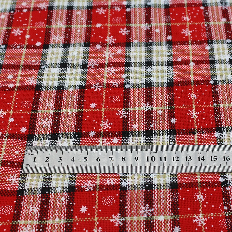 50X50Cm Christmas Fabric Snowflake Printing Plaid Fabric For Christmas Decoration Diy Handmade Sewing Christmas Gift Pillow Doll 50X50Cm Christmas Fabric Snowflake Printing Plaid Fabric For Christmas Decoration Diy Handmade Sewing Christmas Gift Pillow Doll - Image 5
