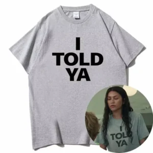 I Told YA Letter Bedrucktes T-Shirt aus reiner Baumwolle für Herren und Damen, personalisiert, locker, kurzärmelig, neu, modisch, mit Rundhalsausschnitt