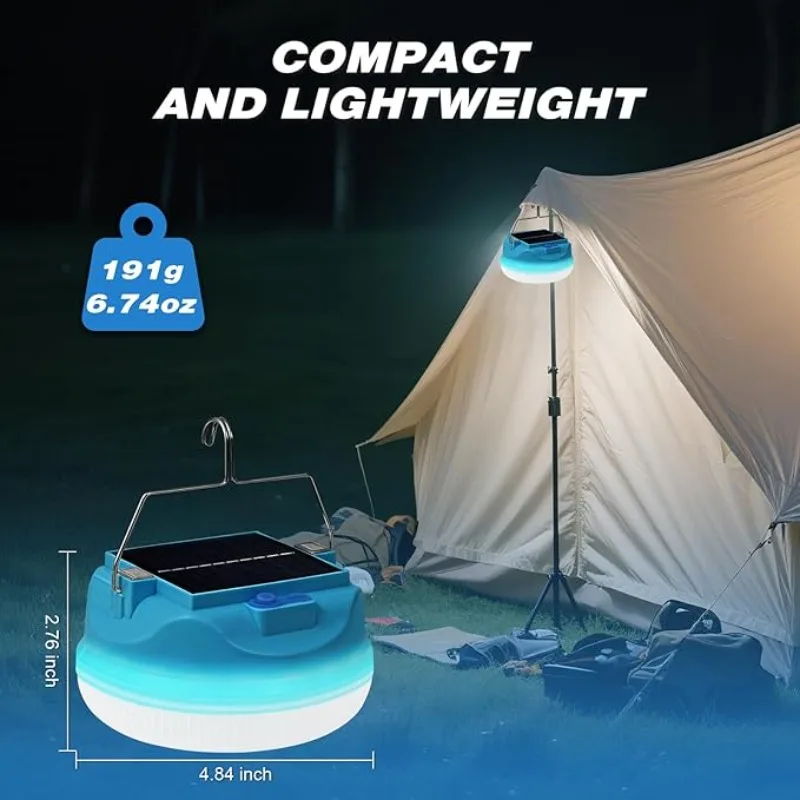 Solarbetriebene Led-Campingleuchte Mit 3 Beleuchtungsmodi Und Usb-Doppelaufladung, Geeignet Für Camping, Wandern Und Angeln Solarbetriebene Led-Campingleuchte Mit 3 Beleuchtungsmodi Und Usb-Doppelaufladung, Geeignet Für Camping, Wandern Und Angeln - Image 3
