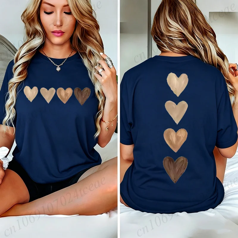 Women'S Gothic Heart Print T Shirt Vintage Retro Casual Tee Clothing Short Sleeve Crew Neck Graphic Top Summer Fashion T-Shirts Women'S Gothic Heart Print T Shirt Vintage Retro Casual Tee Clothing Short Sleeve Crew Neck Graphic Top Summer Fashion T-Shirts - Image 2