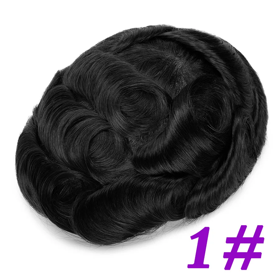 Herren Toupet Aus Echthaar Mit Swiss Lace, Natürlicher Haaransatz Herren Toupet Aus Echthaar Mit Swiss Lace, Natürlicher Haaransatz - Image 24