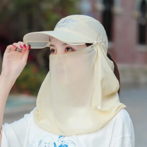 Protective Shield Women Sun Protection Cap Breathable UV Protection Sunscreen Ice Silk Cap Dust-proof Summer Outdoor Sports Hat