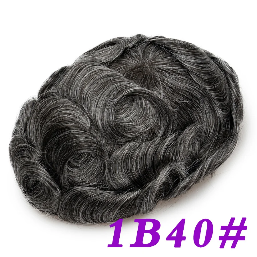Herren Toupet Aus Echthaar Mit Swiss Lace, Natürlicher Haaransatz Herren Toupet Aus Echthaar Mit Swiss Lace, Natürlicher Haaransatz - Image 20