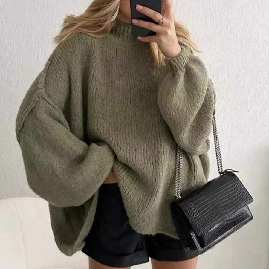 Trend Damen Warm Loose Knit Pullover Pullover Oversize Soild Color Pullover Herbst Alternative Kleidung Trend Damen Warm Loose Knit Pullover Pullover Oversize Soild Color Pullover Herbst Alternative Kleidung – Bild 4