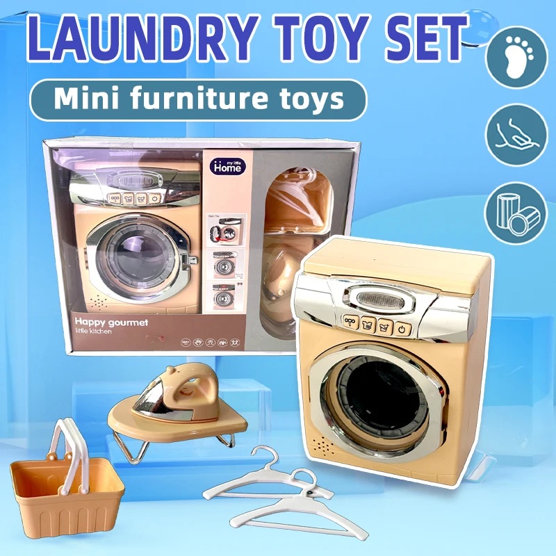 Kids Pretend Washing Machine Playset – Spinning Drum, Lights &Amp; Sounds, Iron, Basket &Amp; Hangers – Role-Play Laundry Toy (Ages 18M+ Kids Pretend Washing Machine Playset – Spinning Drum, Lights &Amp; Sounds, Iron, Basket &Amp; Hangers – Role-Play Laundry Toy (Ages 18M+