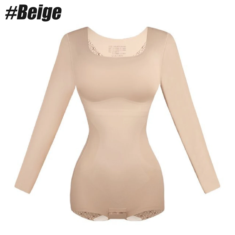 1 Stück Damen Langarm-Kompressions-Bodysuit, Rundhalsausschnitt Bauchkontrolle Bodyshaper, Schlanker Formgebender Bodysuit 1 Stück Damen Langarm-Kompressions-Bodysuit, Rundhalsausschnitt Bauchkontrolle Bodyshaper, Schlanker Formgebender Bodysuit - Image 7