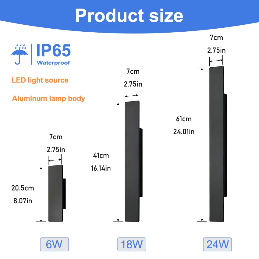Outdoor Led Wall Lamp Ip65 Waterproof Aluminum Up Down Light 18W 110V/220V Black White For Courtyard Porch Exterior Lighting Outdoor Led Wall Lamp Ip65 Waterproof Aluminum Up Down Light 18W 110V/220V Black White For Courtyard Porch Exterior Lighting - Image 6