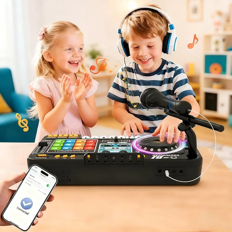 Kid Dj Mixer Mit Mikrofon Elektronische Klavier Tastatur Bluetooth Dj Plattenspieler Konsole Junior Musikinstrument Weihnachtsgeschenke Kid Dj Mixer Mit Mikrofon Elektronische Klavier Tastatur Bluetooth Dj Plattenspieler Konsole Junior Musikinstrument Weihnachtsgeschenke