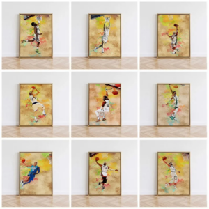 Abstraktes Poster Berühmter Basketballspieler Devin Booker Jamal Murray Jason Kidd Leinwandgemälde Wandkunst Wohnzimmer Heimdekoration