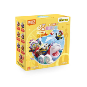 Original Blokees Minions Blind Box Minions Niedliche Achterbahn DIY Desktop-Ornament Geschenk Doudou Nest Serie Mystery Box Spielzeug Geschenk