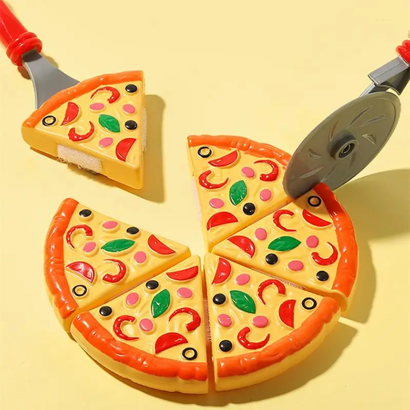 TH 1 Stück Neues Küchen-Spielzeug für Kinder, Pizza-Schneidespielzeug, Simulierte Plastik-Pizza, Kinderspielzeug