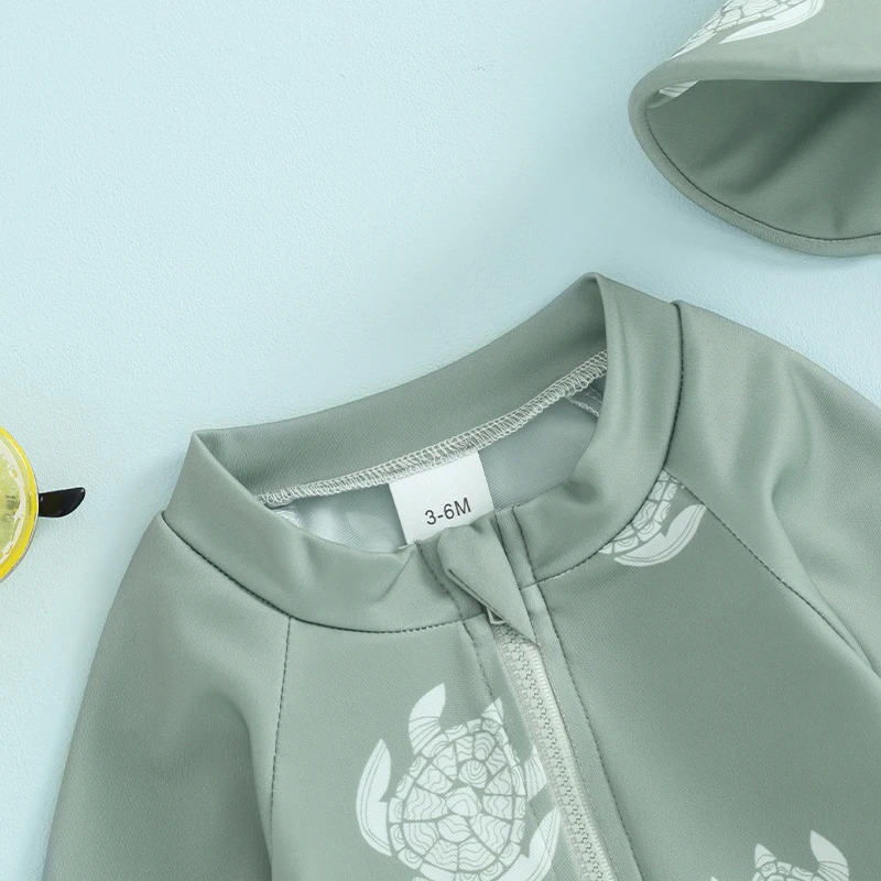 Tregren UV-Schwimmshirt für Jungen mit Schildkröten- oder Dinomotiv, inkl. Badekappe - Image 5