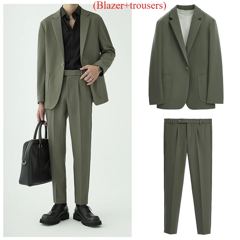 Suits Men'S Fashionable Banquet Solid-Color Dance Host Casual Wedding Banquet Dress Performance Korean-Style Rugged Smart Suit Suits Men'S Fashionable Banquet Solid-Color Dance Host Casual Wedding Banquet Dress Performance Korean-Style Rugged Smart Suit - Image 14