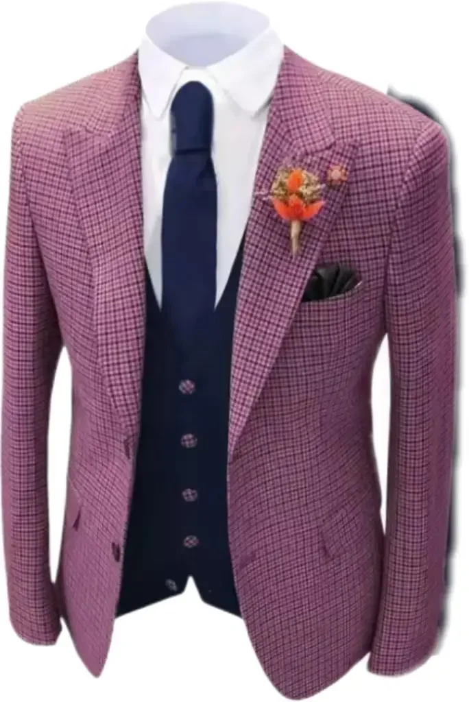Plaid Suit,2 Pieces Blazer And Pants Set,One Breasted,For Summer Beach,Performance, Emcee,Stage Graduation Dress Plaid Suit,2 Pieces Blazer And Pants Set,One Breasted,For Summer Beach,Performance, Emcee,Stage Graduation Dress - Image 6