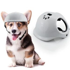 Motorradhelm für kleine Hunde, Haustier, Outdoor-Zubehör, Fußabdruck, Hundeschutzhelme mit Ohrlöchern, Welpen-Fahrradzubehör