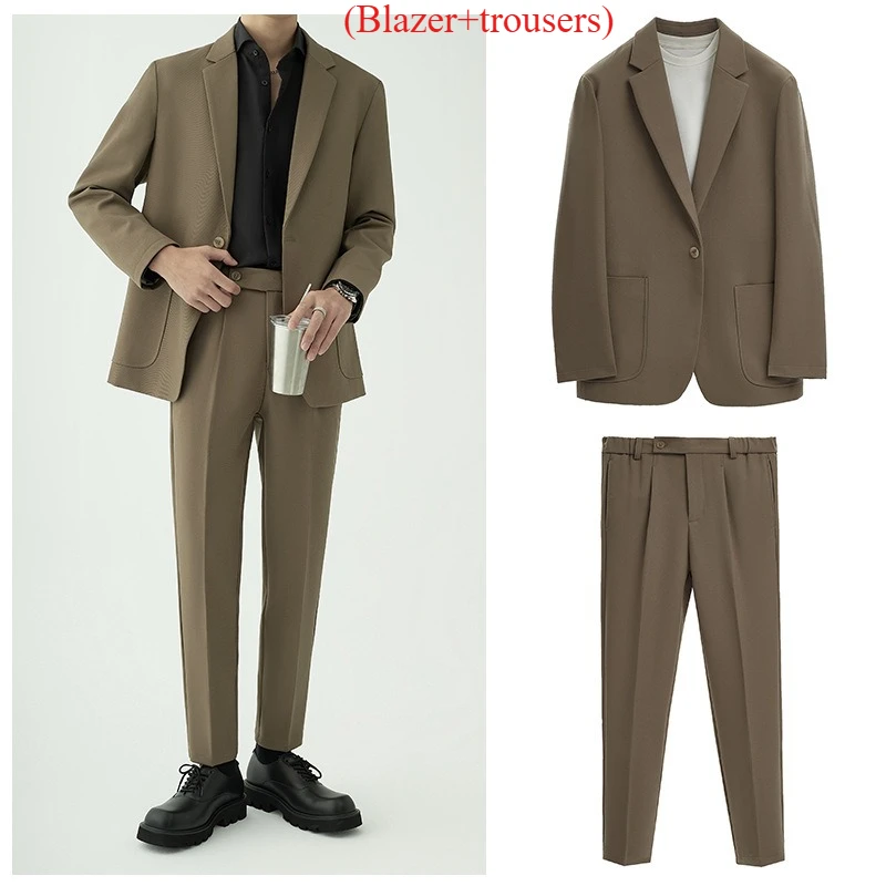 Suits Men'S Fashionable Banquet Solid-Color Dance Host Casual Wedding Banquet Dress Performance Korean-Style Rugged Smart Suit Suits Men'S Fashionable Banquet Solid-Color Dance Host Casual Wedding Banquet Dress Performance Korean-Style Rugged Smart Suit - Image 16