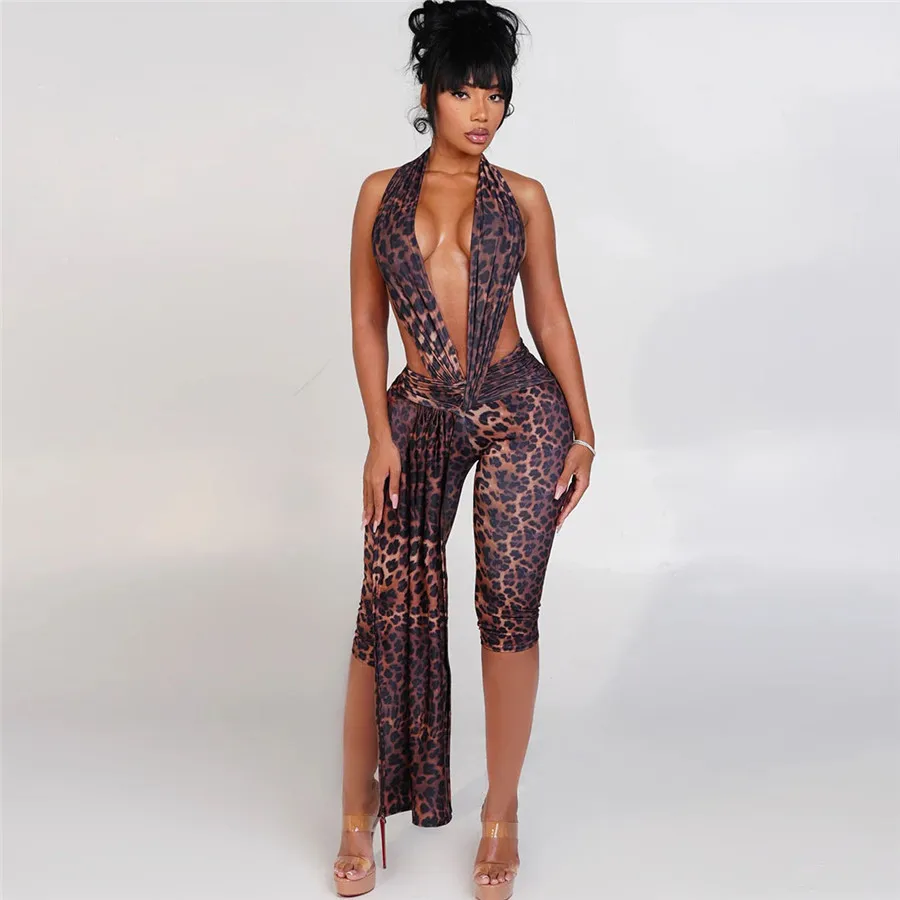 Damen Dessous Bodycon Jumpsuit Einfarbig Ärmellos Tiefer V-Ausschnitt Neckholder Langer Einteiler Rückenfreier Bodycon Schlafanzug Playsuit Damen Dessous Bodycon Jumpsuit Einfarbig Ärmellos Tiefer V-Ausschnitt Neckholder Langer Einteiler Rückenfreier Bodycon Schlafanzug Playsuit - Image 3