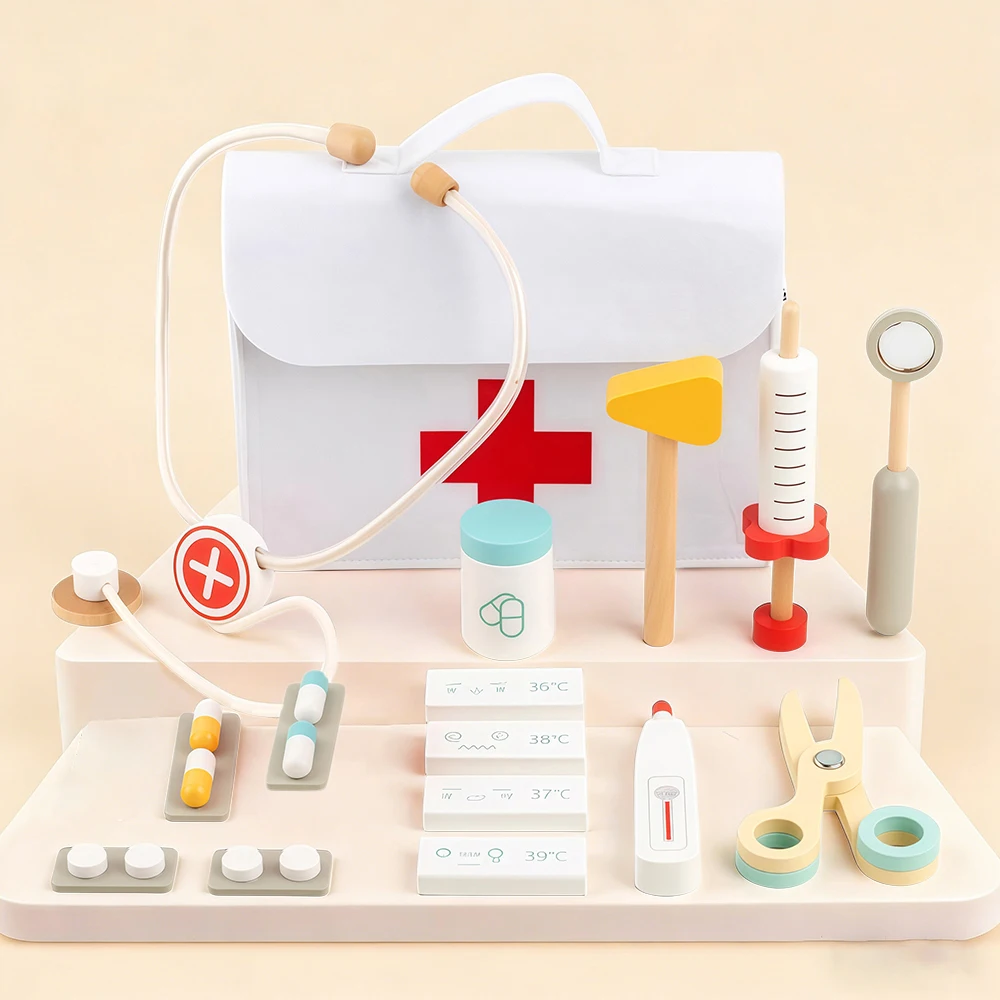 Holz Arzt Kit Pretend Spielen Spielzeug Simulation Rolle Spielen Spiele Medizinische Spielset Frühen Pädagogisches Spielzeug Für Jungen Mädchen Alter 3 + Holz Arzt Kit Pretend Spielen Spielzeug Simulation Rolle Spielen Spiele Medizinische Spielset Frühen Pädagogisches Spielzeug Für Jungen Mädchen Alter 3 +