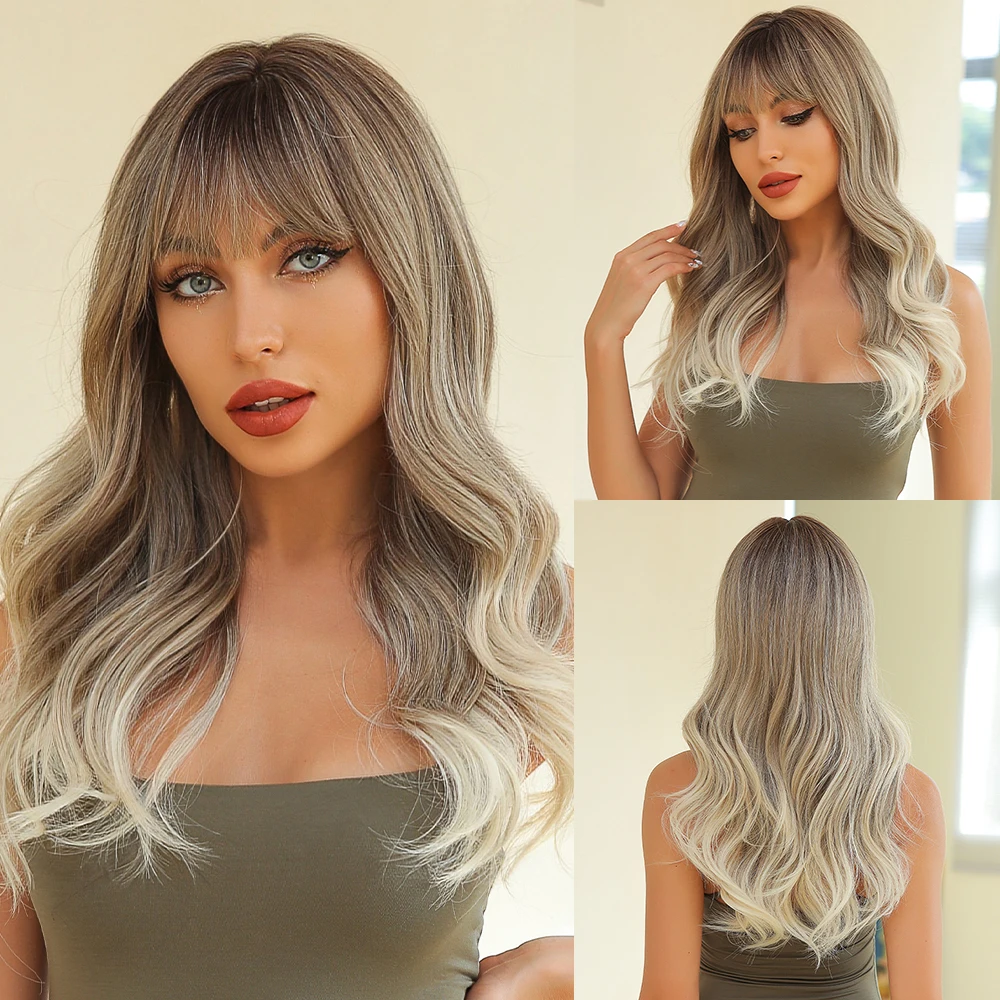 Henry Margu Lange Gewellte Blonde Synthetische Perücken Platin Tägliche Naturhaarperücken Mit Pony Cosplay Perücke Für Frauen Hitzebeständig Henry Margu Lange Gewellte Blonde Synthetische Perücken Platin Tägliche Naturhaarperücken Mit Pony Cosplay Perücke Für Frauen Hitzebeständig - Image 22