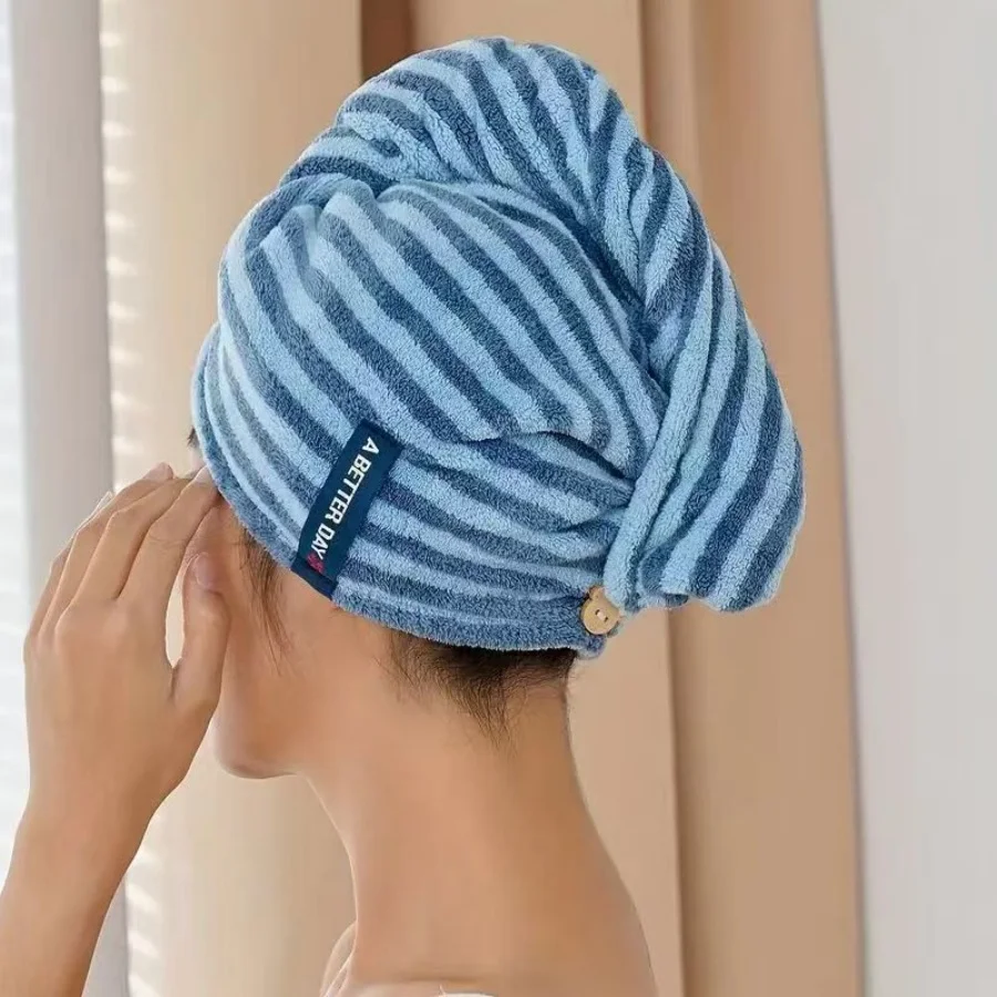 Gestreiftes Mikrofaser-Haartrockenhandtuch, Schnell Trocknendes, Saugfähiges, Weiches Haarhandtuch Zum Bade- Und Strand- Und Reisehandtuch Gestreiftes Mikrofaser-Haartrockenhandtuch, Schnell Trocknendes, Saugfähiges, Weiches Haarhandtuch Zum Bade- Und Strand- Und Reisehandtuch - Image 3