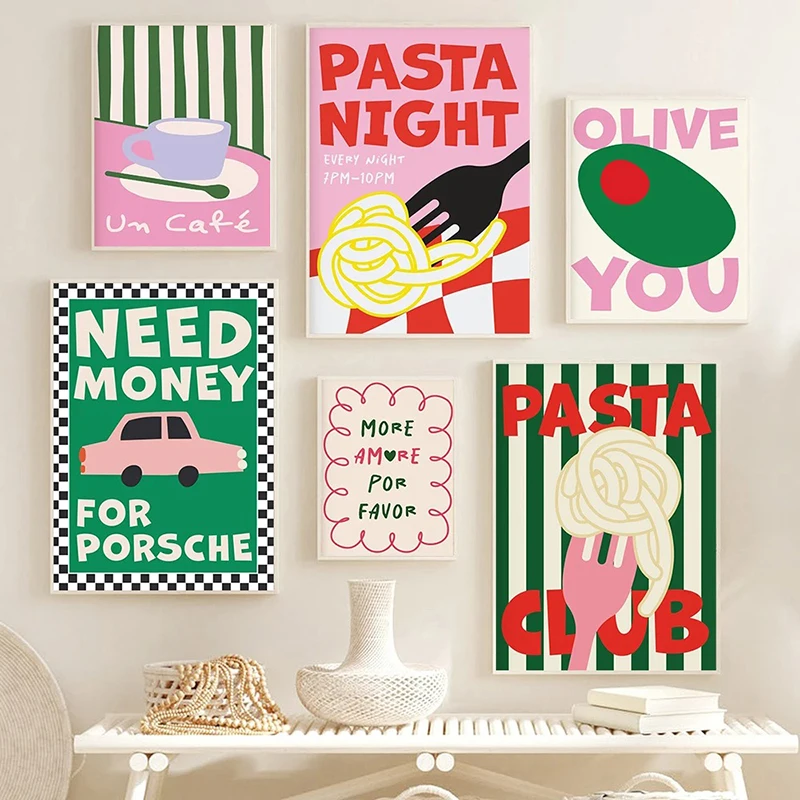 Farbe Lebensmittel Kunst Zitat Poster Pasta Club Leinwand Malerei Wand Drucke Französisch Frites Küche Bilder Für Wohnzimmer Café Hause Dekoration Farbe Lebensmittel Kunst Zitat Poster Pasta Club Leinwand Malerei Wand Drucke Französisch Frites Küche Bilder Für Wohnzimmer Café Hause Dekoration